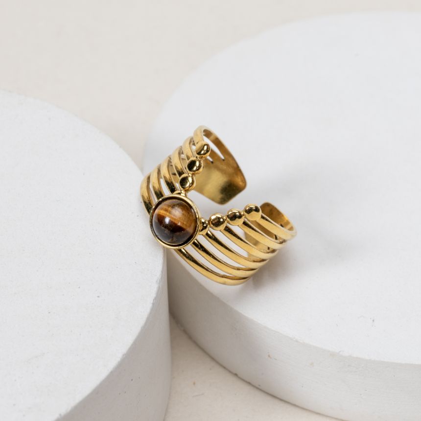 Bague Léona - Oeil de Tigre