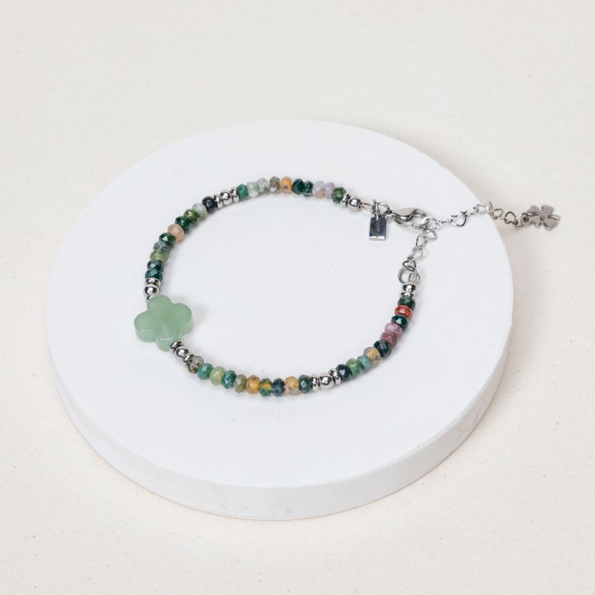 Bracelet Valeria - Aventurine Verte, Agate Indienne