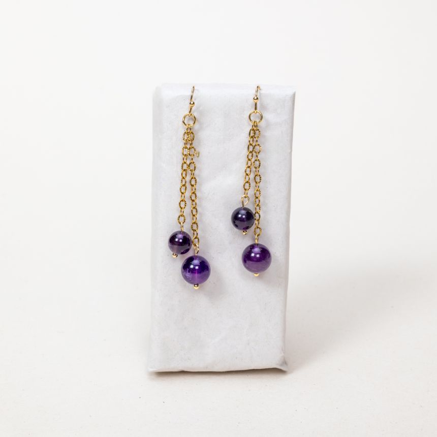 Boucles d'oreilles Elia - Améthyste 