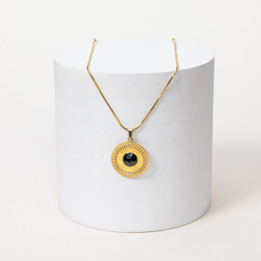 Collier Talia - Agate noire